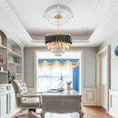 Modern crystal chandelier, three-layer crystal chandelier, suitable for dining and living rooms, E12 * 5 light bulbs (excluding
