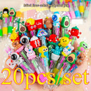 20/40pcs/Set, Cute Retractable Multicolor Ballpoint Pens, Medium Tip Resin Material Office Supplies, School Stationery