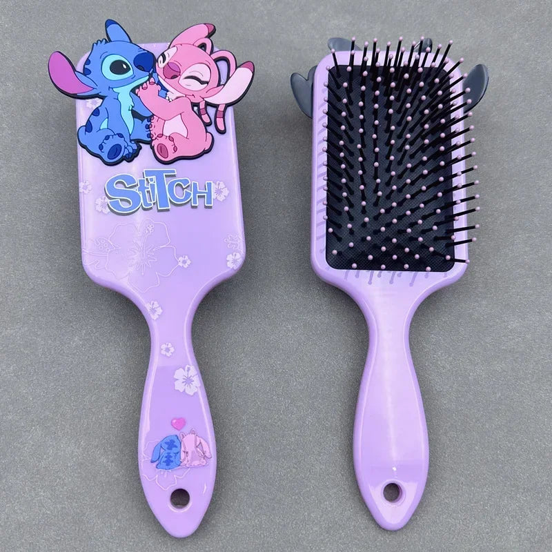 Miniso Disney Anime Lilo Stitch Combs Cartoon Stitch Mickey Minnie Mouse Air Cushion Massage Combs Children Girls Comb Hair Brus