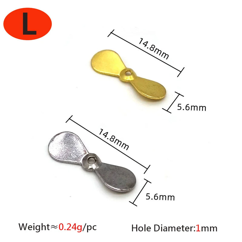 ICERIO 20pcs Turbo Propeller Spinner Blade Rotating Metal Blade For Fishing Flies Hook DIY Fishing Lure Bait Fishing Accessories