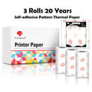 Phomemo 3 Rolls Self-adhesive Transparent Sticker Thermal Paper for T02 M02X Label Sticky DIY Photo Texts Study Notes Printing