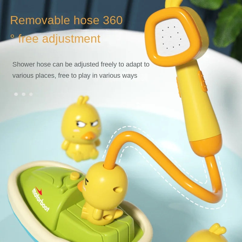 Baby Bath Toys Cute Duck Electric Water Spray Bathroom Bathing Toys Kids Bath And Shower Bathtubs Interactive Toddler Toys Gifts