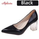 Aphixta 7cm High Heels Damen Orange Leder Pumps Weibliche Hochzeit Grüne Transparente Schuhe Drop Shipping Übergröße 30-50