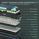 Redragon K724 PRO Wireless Gasket Gaming Keyboard w/Hype Screen & Knob, 81-Key Mechanical Keyboard, Mint Mambo Switches