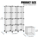 6/12 Cube Storage Shelves,Multifunctional DIY Wire Fence Wardrobe Combination Unit for Office/Livingroom/Kitchen/Bedroom/Study