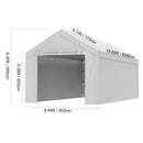 SucceBuy Carport Replacement Canopy Cover Garage Top Tent Shelter Tarp Heavy-Duty Waterproof & UV Protected with Ball Bungees