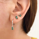 925 Sterling Silver Needle Green Zircon Hoop Earrings for Women Fashion Water Drop/Flower Dangle Silver Earrings Luxury Jewelry