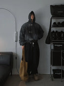 American Fashion Snap Fastener Loose Coat High Street Oversized Hoodie Y2k Retro Harajuku Punk Button Jacket Men Clothing