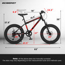Ecarpat 20 Inch Kids' Bike, 4-Inch Wide Fat Tire Snow Mountain Bike, 7 Speed for Boys Girls Children Kids' Bicycles, Steel Frame