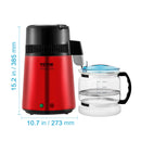 SucceBuy Wasserdestilliergerät 4L 1.05 Gallonen Reinwasser-Filter für zu Hause Arbeitsplatte 750W Destilliertes Wasserbereiter Edelstahl