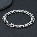 MKENDN 11mm Vintage Keel Chain Bracelet for Men Oxidized Square Link Wristband Viking Punk Style Father's Day Gift