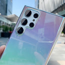 Laser-Farbverlauf durchsichtige Hülle für Samsung S24 S23 S22 Ultra S21 Plus S20 FE Note 20 10 Pro A73 A53 A33 A13 5G Bunte Regenbogen-Hülle