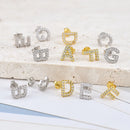 Einfache Metall 925 Sterling Silber Ohrnadel 26 Buchstaben Kleine Ohrringe Zirkon Exquisite Buchstabenohrringe Süße Mädchen Schmuck Geschenke