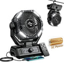 The Boreal Breeze | 20000mAh Portable Camping Fan with LED Lantern & Remote