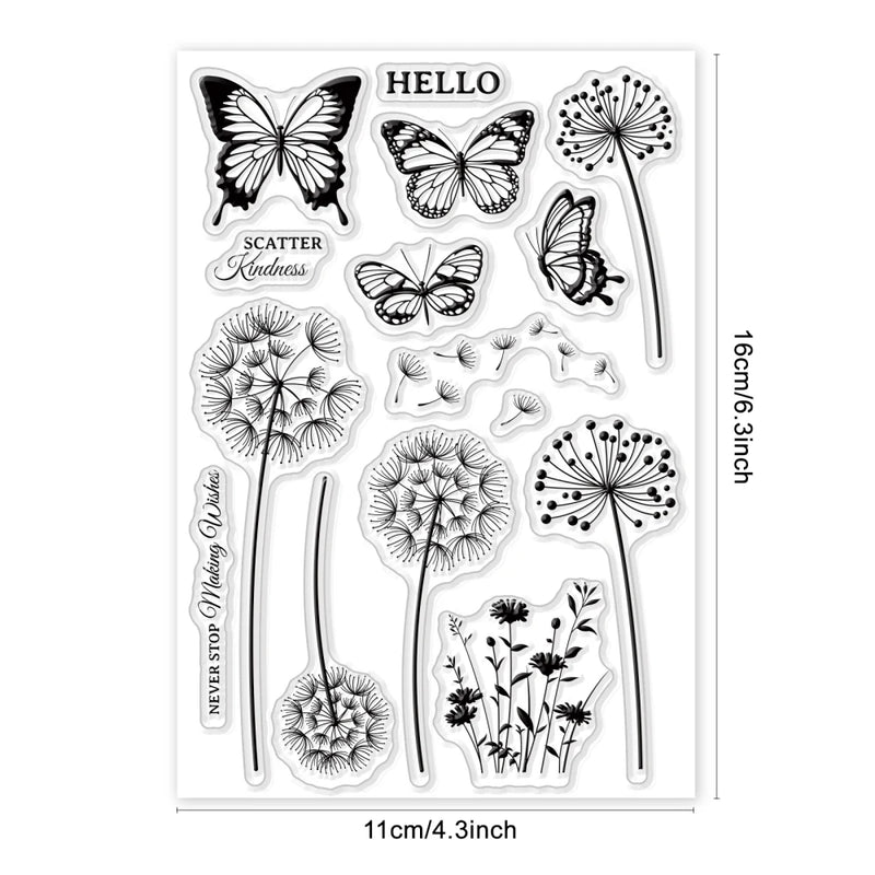 1Sheet Spring Cherry Blossom Season Clear Stamps for DIY Scrapbooking Flowers Silicone Clear Stamp Seals for Cards Making Photo