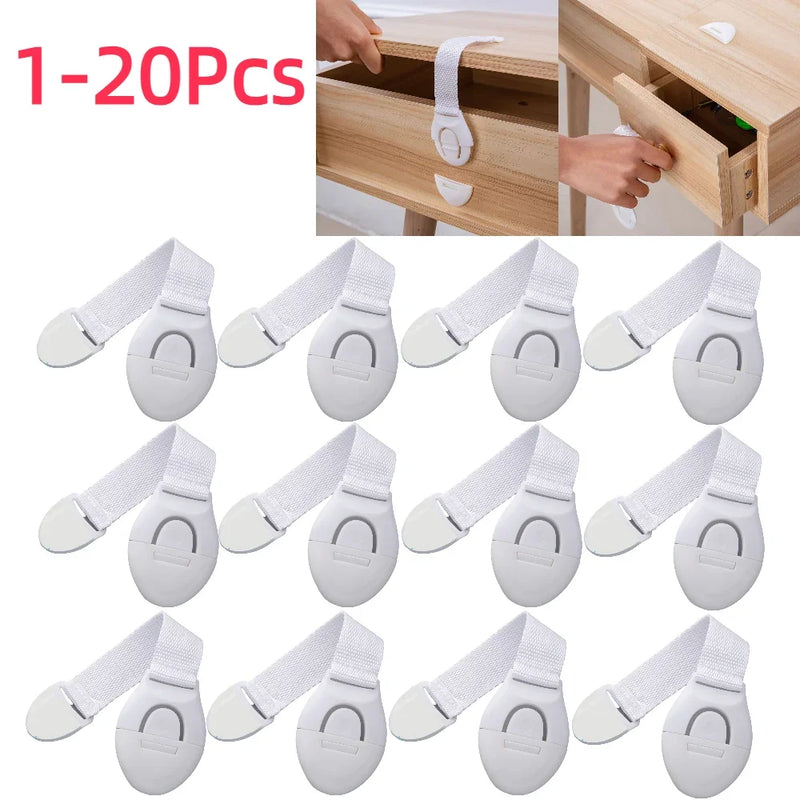 1-20Pcs Child Safety Cabinet Lock Baby Security Protection Drawer Door Cabinet Lock Plastic Protection Kids Safety Door Locks