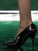 2025 Women's Summer New High Heel Sandals, Pointed Sexy Party Banquet, European and American Large Hollow Sandals
