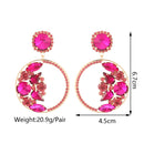 Fashion Round Large Dangle Earring Luxury Brand Design Sailor Moon Sparkly Glass Crystal Charm Female Statement Party Jewelry
