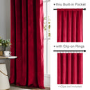 Luxury Velvet Blackout Curtain [1 Panel] Soundproof Room Darkening Drapery Heavyweight Soft Window Panel for Bedroom & Theater