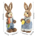 2PCS Straw Rabbit 2025 Easter Bunny Ornament Party Decorations Holiday Home Garden Wedding Decor Crafts Photo Props 25/35cm
