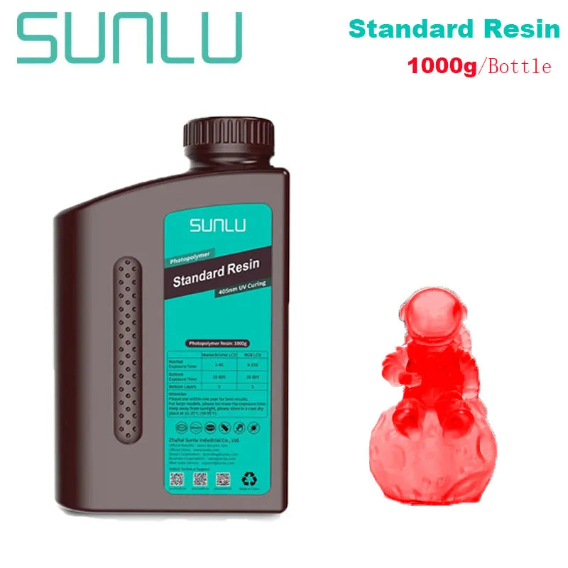 SUNLU 1KG ABS-Like/ Standard / Water-Wash 3D Resin 405nm UV Resin For most SLA/DLP/LCD 3D Printer Material UV Sensitive 1kg