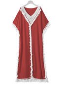 Dubai Türkei Muslim Abaya Kleid Damen Boho Sommer Quaste Marokkanischer Kaftan Strandkleid Islamische Kleidung Lange Kleider Ropa Lange Roben