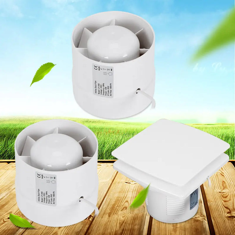 12W Wall Exhaust Fan Ventilation Channel Fan Bathroom Kitchen Garage Pipe Tube Fan 100mm 220V DHL