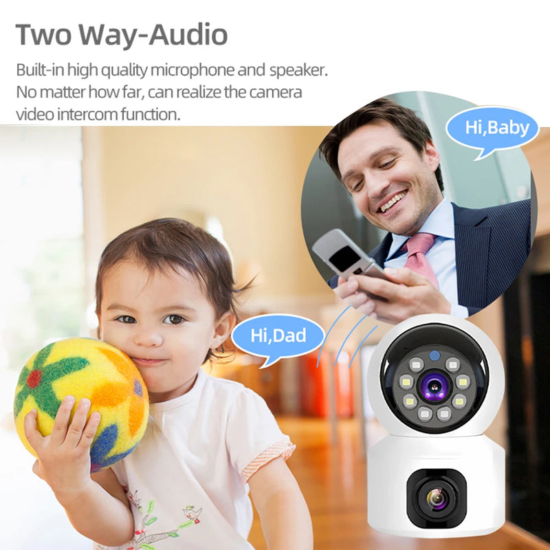 Mini 4G Camera Wireless Dual Lens Night Vision Indoor Baby Monitor AI Human Detect Video Camara V380 Pro CCTVSecurity Protection