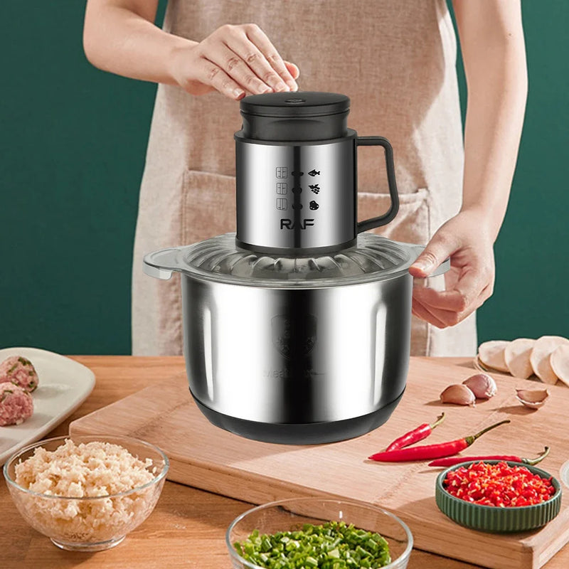 1000W Electric Meat Grinders 5L Food Crusher Stainless Steel Multifunctional Vegetable Slicer Processor Kitchen Appliances