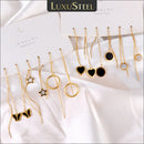 LUXUSTEEL Einfache Quasten-Linear-Kette Lange Ohrhänger Damen Geometrischer Stern Herz Hängende Ohrlinie Japan Koreanischer Schmuck 2023