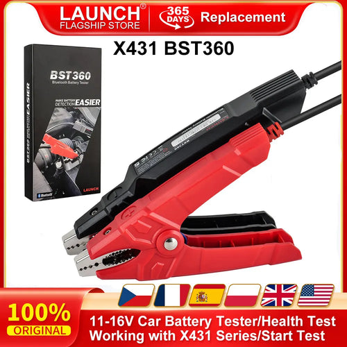 LAUNCH BST360 Bluetooth Battery Tester 11V 16V Car Motorcycle Battery Analyzer Load Cranking Charging Diagnostic Tool PK BM550