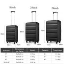 Kono Suitcase, Hard Shell ABS Luggage Travel Trolley Case with 4 Spinner Wheels and TSA Lock