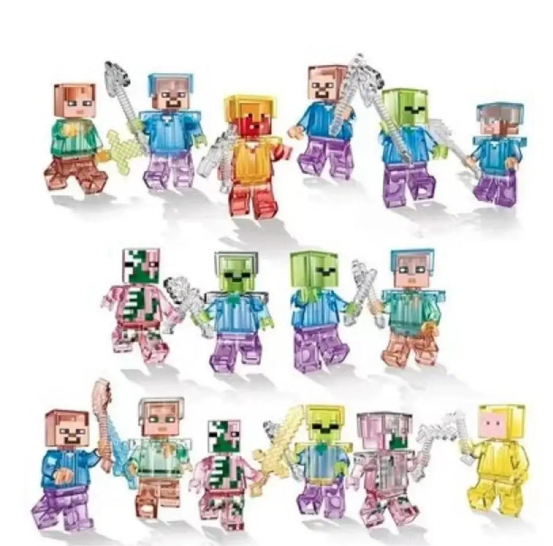 Minecraft Game Steve Creeper Pixel Characters Figures Assemble Toys Herobrine Garage Kit Model Hero Kids Toys Decoration Favor