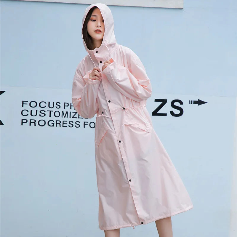 Adult raincoat female fashion hiking long increase waterproof windbreaker light body poncho male Japanese and Korean version