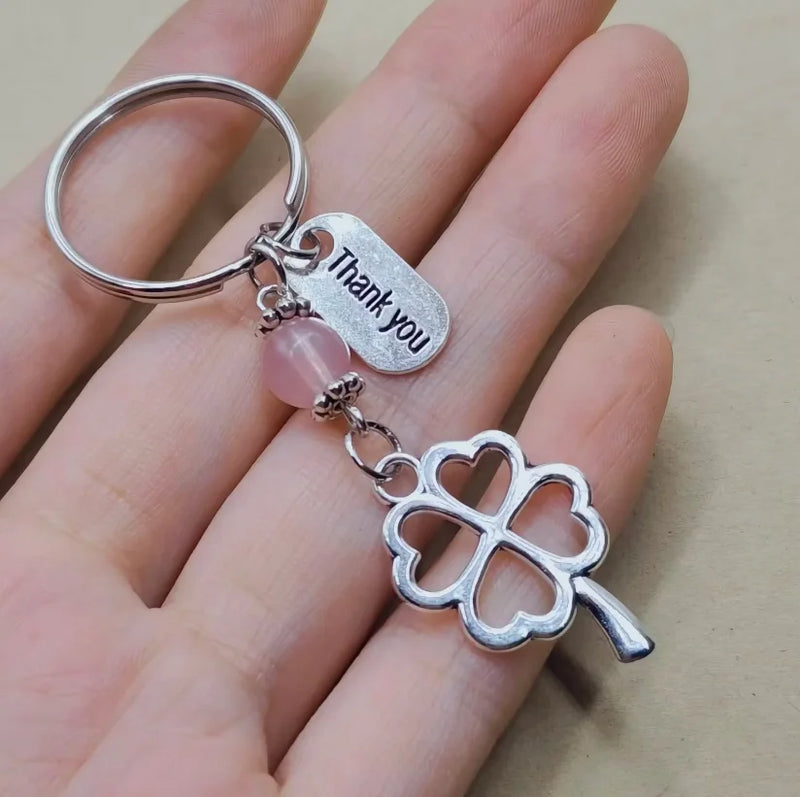 1/10 Sets Clover thank you Teacher's Day Gift creative Keychain Lovers Key Ring Jewelry