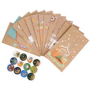 12pcs Ramadan Kraft Paper Gift Bag with Stickers Eid Mubarak Candy Cookie Packaging Bag 2025 Islamic Muslim Party Decor Supplies