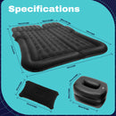 Universal Inflatable Car Bed Mattress Set w Air Pump Foldable Flocking Air Cushion for  Trunk Back Seat Camping Travel Sleeping