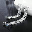 Aktion 100% authentisches 925 Sterling Silber Damen Kettenarmband 10MM Großhandel Mode Herrenschmuck Silber Herrenarmband