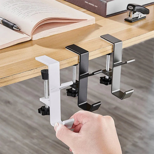 Portable Table Edge Hook Student Desk Side Hanging Bag Removable Office Handbag Holders Rack Table Hooks Office Desk Organizer