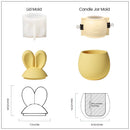Hoppy Bunny - Eared Easter Egg Candle Jar Silicone Molds for Cement Handmade Storage Box Molds for Concrete Easter Home Decor