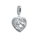 BAMOER 2024 New 925 Sterling Silver Mother and Daughter Hug Charm Beads for Charm Bracelet Personalized DIY Jewelry Making