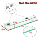 【Lifeideas】40/50/60cm Shelf Tempered Glass 6MM Thick Storage Organizer Wall Mounted Bathroom