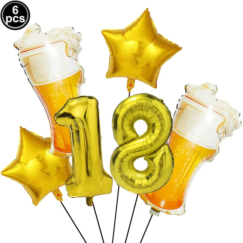 18th Birthday Party Disposable Tableware Plate Cup Napkin Black Gold Party Decorations Birthday Balloon 18 Years Party Supplies