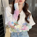 1 Pair Floral Pattern Women Arm Sleeves Cycling Anti-sunburn Sleeve Cool Muff Arm Covers Outdoor Sun Protection Ice Silk Sleeve