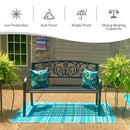 Costway 50'' Patio Park Garden Bench Porch Chair Steel Frame Cast Iron Backrest OP2786