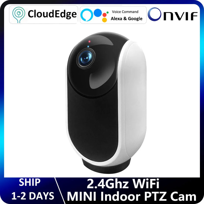 CloudEdge APP 3MP WiFi Indoor Wireless Motion Tracking Private Mode Security ONVIF CCTV Surveillance PTZ IP Camera Alexa Google