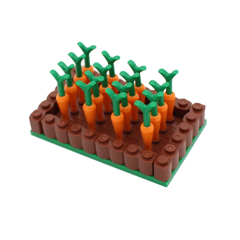 MOC Farm Cattle Horse Carriage Transport Stable Vegetable Garden Bricks Model Building Blocks Toys for Children Christmas Gifts