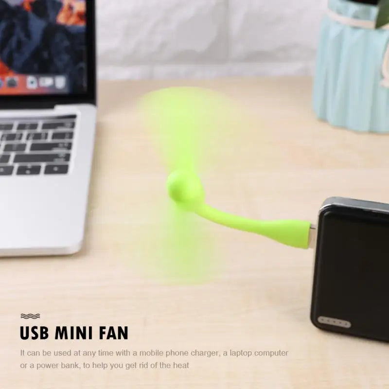 Mini USB Fan Flexible Bendable Fan For Power Bank Laptop PC AC Charger Portable Hand Fan For Computer Summer Cooling Gadget