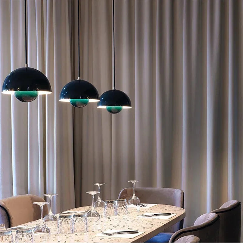 Nordic Semicircular Pendant Light Modern Color Restaurant Hanging Ceiling Lamp Denmark Indoor Living Room Bar Led Pendant Lamp