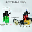 5 Pack of Cool Jet Flame Torch Lighter Refillable Butane Windproof   Design with Keychain and Flame Fixed Lock(Without Butane)